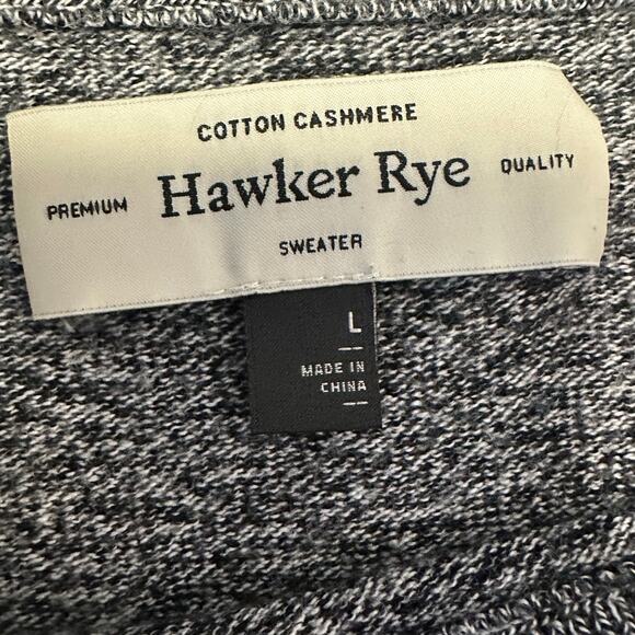 Hawker Rye Cotton Cashmere Black and White Speckled Crew Neck Sweater Si… - Picture 4 of 8